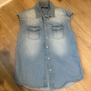 Sleeveless Denim Shirt